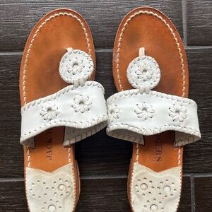 Jack Rogers White and Tan Sandals